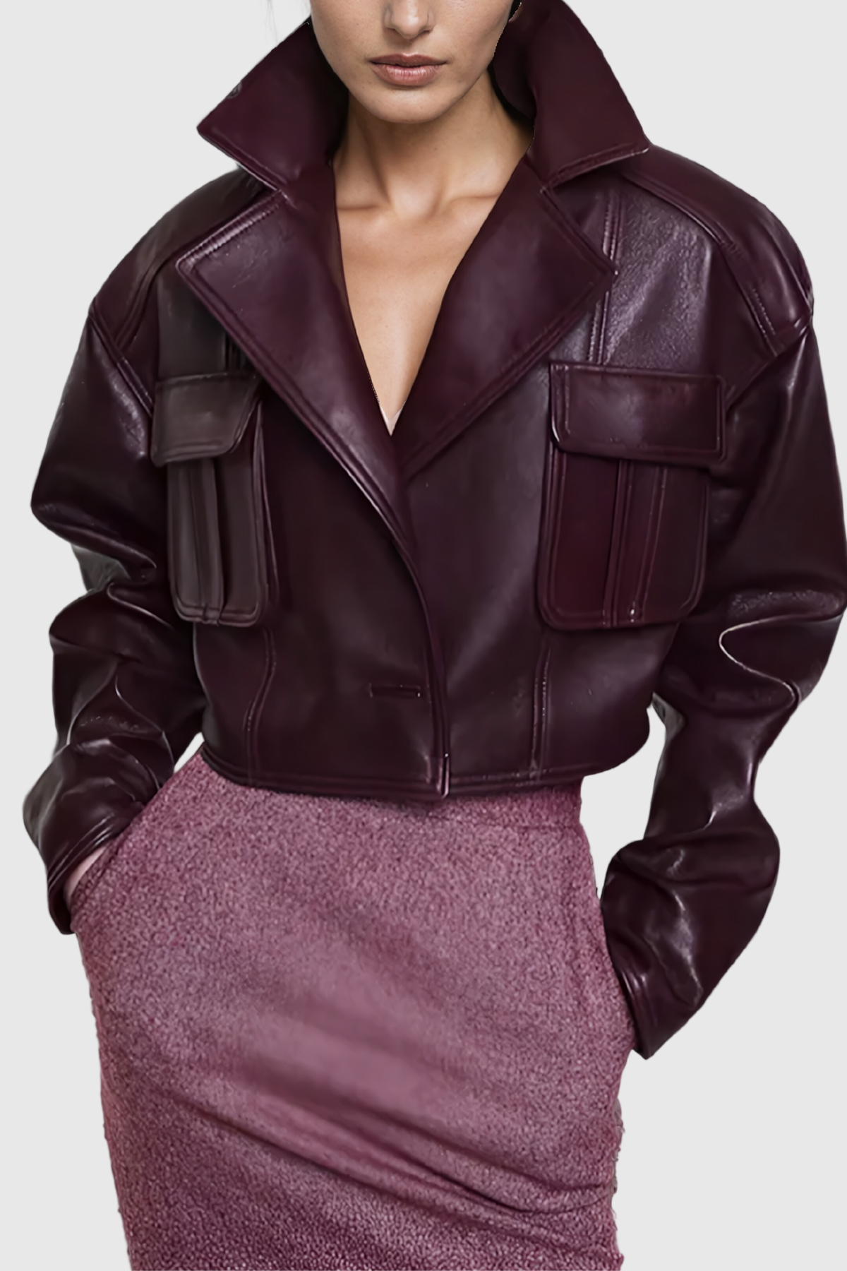 Acelin Cep Yaka Deri Ceket