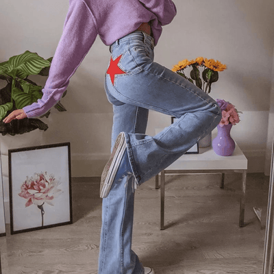 Kırmızı Yıldız Kot Pantolon